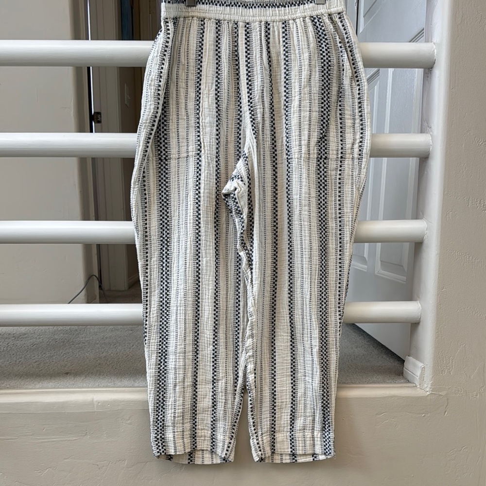 Madewell Striped Black and White Pants SZ M